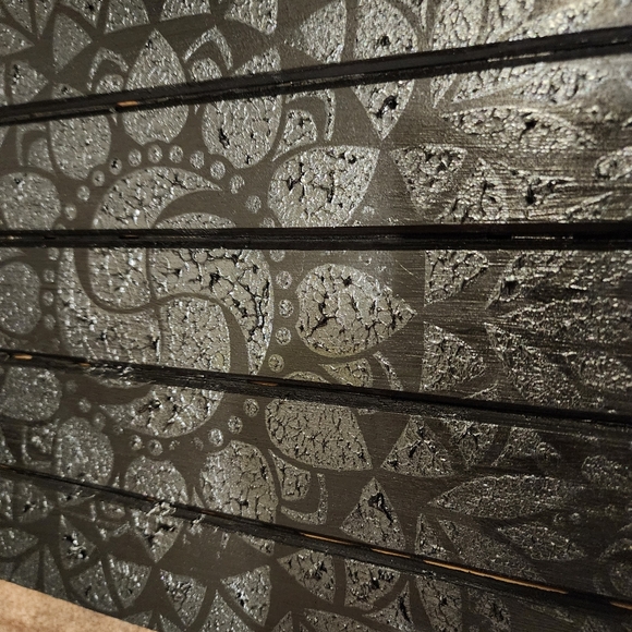 HANDCRAFTED Upcycled Black Wood Panel Board HANDPAINTED Mandala Wall Art Decor - Picture 17 of 17